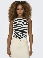 Black and cream women's patterned top ONLY Lea - Women