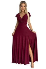 Women's shiny long dress with a neckline Numoco