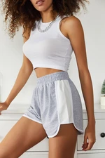 XHAN Women's Gray Garnished Shorts