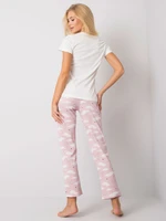 Two-piece white pajamas with print