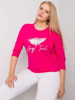 Larger cotton fuchsia blouse with printed design