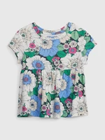 Green and white girly floral T-shirt GAP
