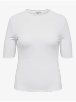 White women's ribbed T-shirt ONLY CARMAKOMA Ally