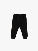 Koton 4WMB40033TK Boys' Cotton Tracksuit Bottom BLACK.