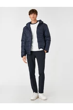 Koton Basic Down Jacket with a Hooded Pocket Detailed Zipper.