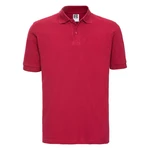 Men's Red Polo Shirt 100% Cotton Russell