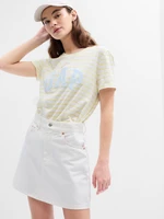 Light yellow women's striped T-shirt GAP