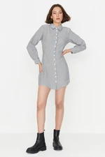 Trendyol Black Mini Woven Striped Shirt Woven Dress