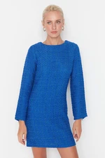 Trendyol Blue Tweed Woven Woven Dress