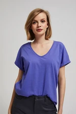 Cotton T-shirt with V-neck.