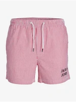 Red Men's Striped Swimwear Jack & Jones Fiji - Men