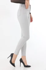 BİKELİFE Women's Stone High Waist Ankle Length Slim Leg Skinny Lycra Trousers