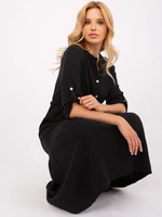 OCH BELLA Black Muslin Midi Dress