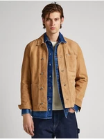 Light Brown Men's Leather Jacket Pepe Jeans Barret - Men