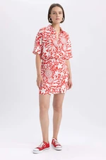 DEFACTO Short Skirt Tropical Patterned Mini Skirt