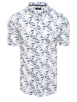 Dstreet Men's White Short Sleeve Shirt