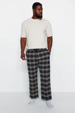 Trendyol černé tkané pyžamové kalhoty ve velikosti plus