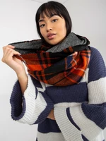 Orange-black checkered chimney scarf