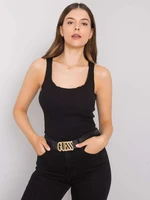 RUE PARIS Black ribbed top