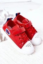 Children's sneakers with Velcro red cartoon