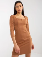 Camel mini long pencil cocktail dress