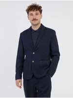 Dark blue men's blazer with linen ONLY & SONS Eve - Men