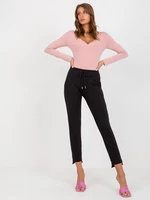 Black women's basic sweatpants with pockets