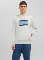 Light Grey Mens Lined Hoodie Jack & Jones Josh - Men