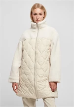 Dámský oversized Sherpa Quilted Coat softseagrass/white sand