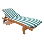 Biało-zielona poduszka ogrodowa na leżak 60x192 cm Cardiff - Sun Garden