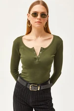 Olalook Women's Khaki Patted Camisole Blouse