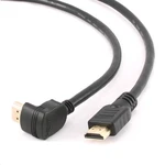 Kabel CABLEXPERT CC-HDMI490-15 HDMI-HDMI 4,5m, 1.4, M/M stíněný, zlacené kontakty, 90° lomený, černý