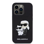 Zadní kryt Karl Lagerfeld PU Saffiano Karl and Choupette NFT pro Apple iPhone 14 Pro, černá