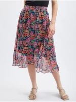 Red and black floral skirt ORSAY