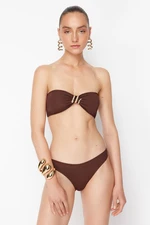 Trendyol X Zeynep Tosun Brown Snake Accessory Detailed Removable Strap Bikini Set