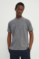 Bavlnené tričko K+LUSHA pánske, šedá farba, jednofarebné, KLFORCO TJ010PX