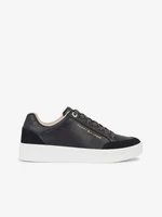 Černé dámské kožené tenisky Tommy Hilfiger Seasonal Court Sneaker