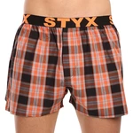 Black and orange men's plaid boxer shorts Styx