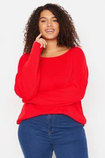 Trendyol Curve Red Cross Band Detailed Knitwear Sweater