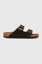 Semišové pantofle Birkenstock Arizona pánské, hnědá barva, 1027077