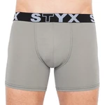 Men's boxers Styx long sports rubber light gray