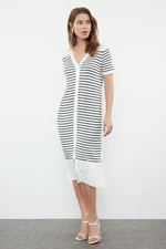 Trendyol Ecru Striped Knitwear Dress