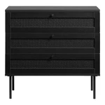 Czarna niska komoda w dekorze dębu 80x75 cm Pensacola – Unique Furniture