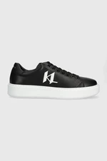 Kožené sneakers boty Karl Lagerfeld MAXI KUP černá barva, KL52215