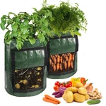 PE Garden Potato Growing Bag Plant Pot for Grow Vegetables With Drainage Hole - Green