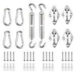 NASUM 42PCS Awning Accessories Sunshade Sail Stainless Steel Hardware Kit Easy to Install for Garden Sunshade Sail Fixin