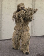 Maskovacia súprava "Hejkal" ghillie Suit 4-dielny ANTI FIRE Mil-Tec® - desert (Farba: Khaki, Veľkosť: M - L)