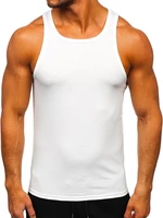 Tricou tank top fără imprimeu alb Bolf  99003