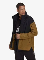 Brown-Black Men's Lightweight Hooded Jacket adidas Performance Urban - Men