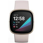 Inteligentné hodinky Fitbit Sense - Lunar White/Soft Gold Stainless Steel (FB512GLWT) inteligentné hodinky • AMOLED displej • dotykové a tlačidlové ov